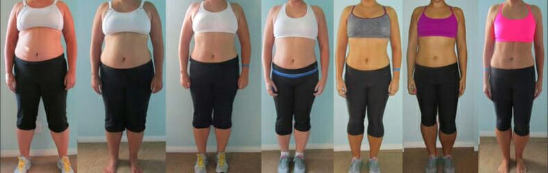 Photographic report of weight loss results for motivation
